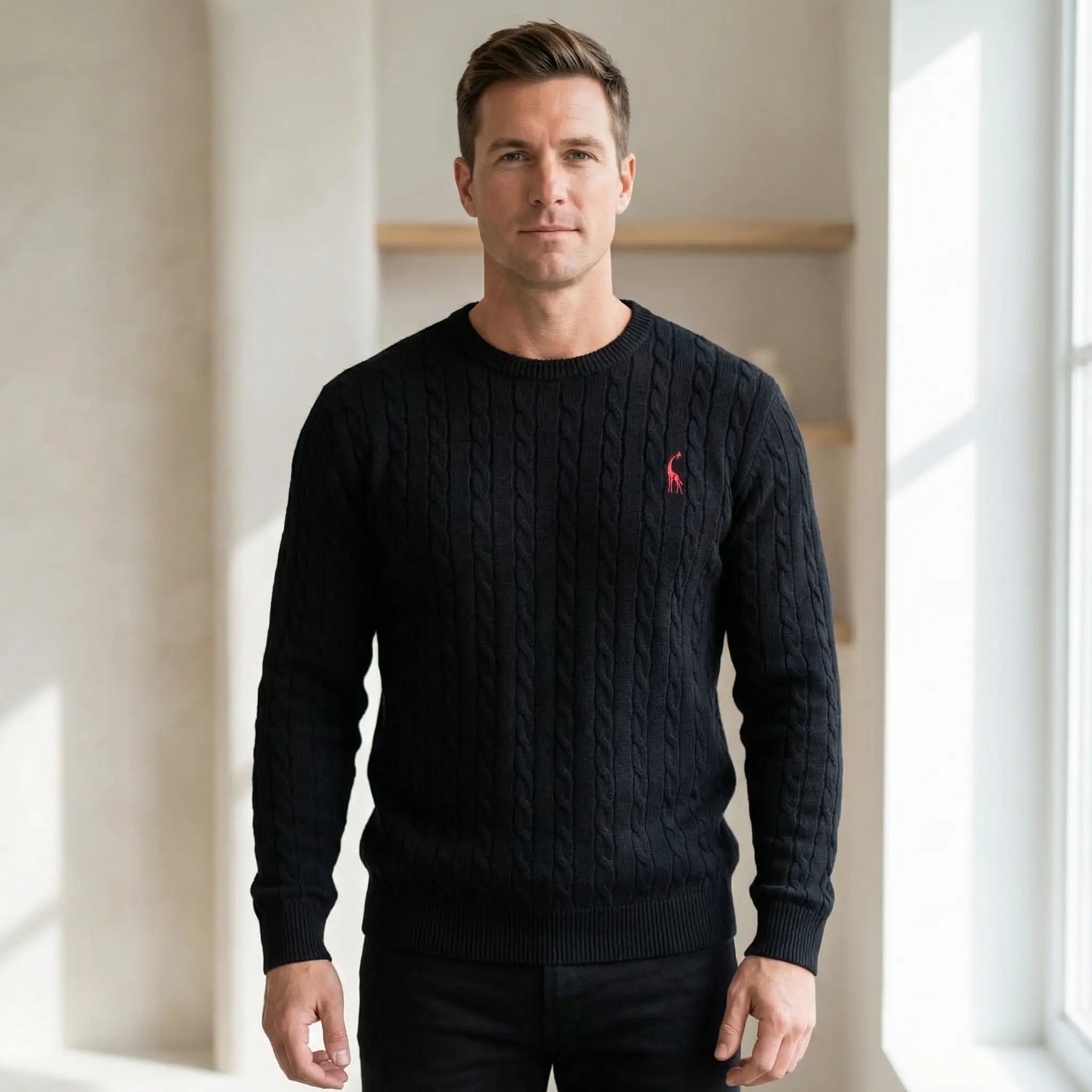 Blake | Men’s Cable Knit Crewneck Sweater - Rob Stevenson