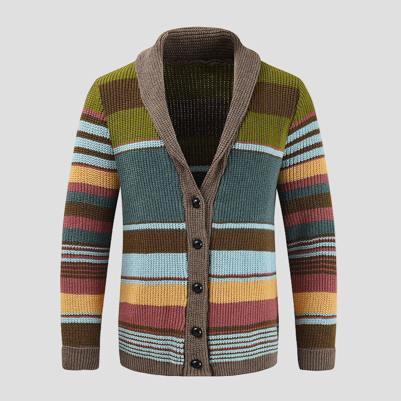 Nathan | Colorblock Sweater Knit Cardigan