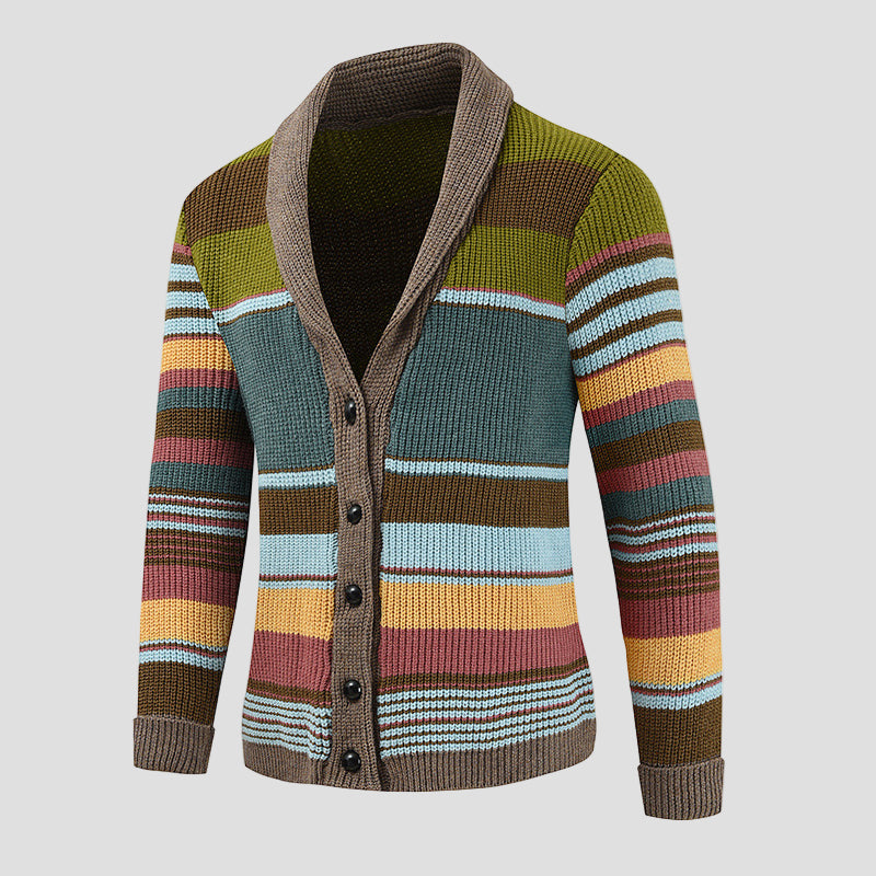 Nathan | Colorblock Sweater Knit Cardigan