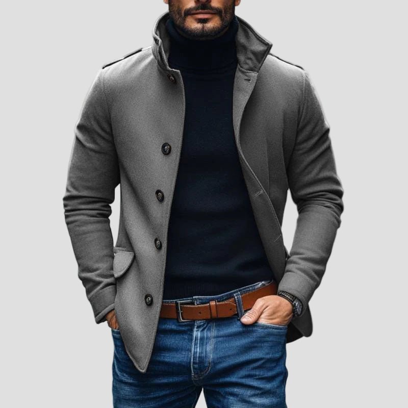 Eli | Casual Wool Blend Lapel Single - Breasted Short Coat - Rob Stevenson