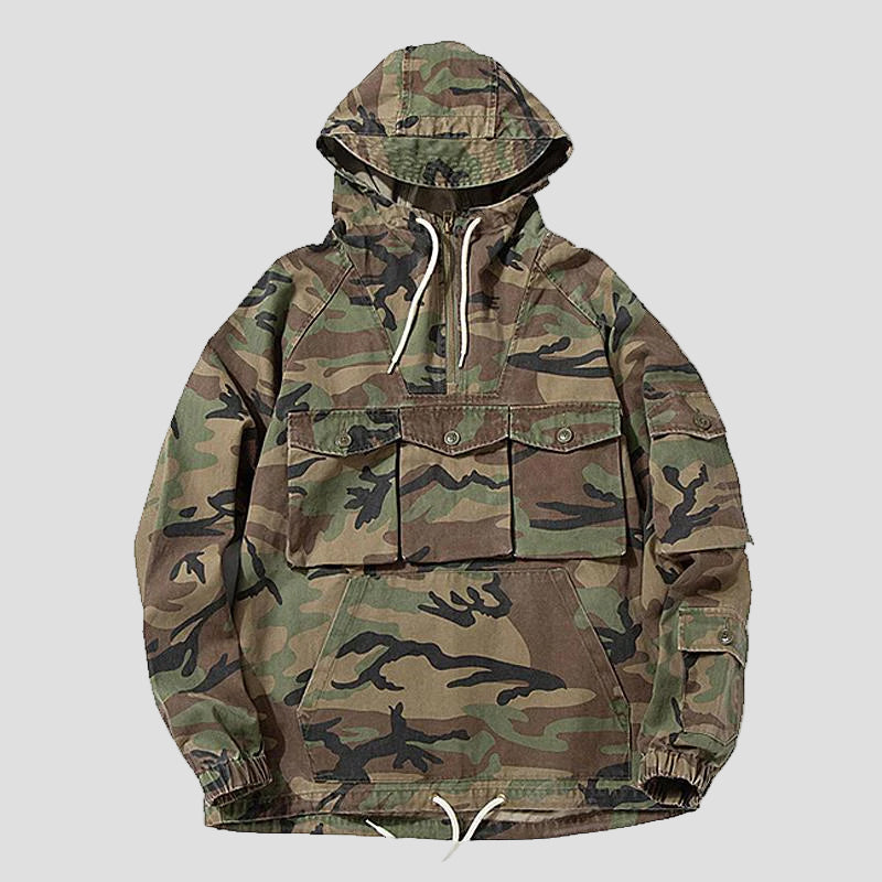 Lachlan | Outdoor Multi-Pocket Camo Pullover Hoodie