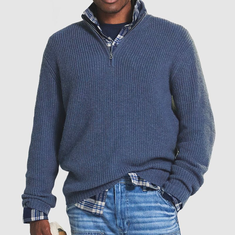Reuben | Business - Casual Cashmere Sweater with Zipper - Rob Stevenson