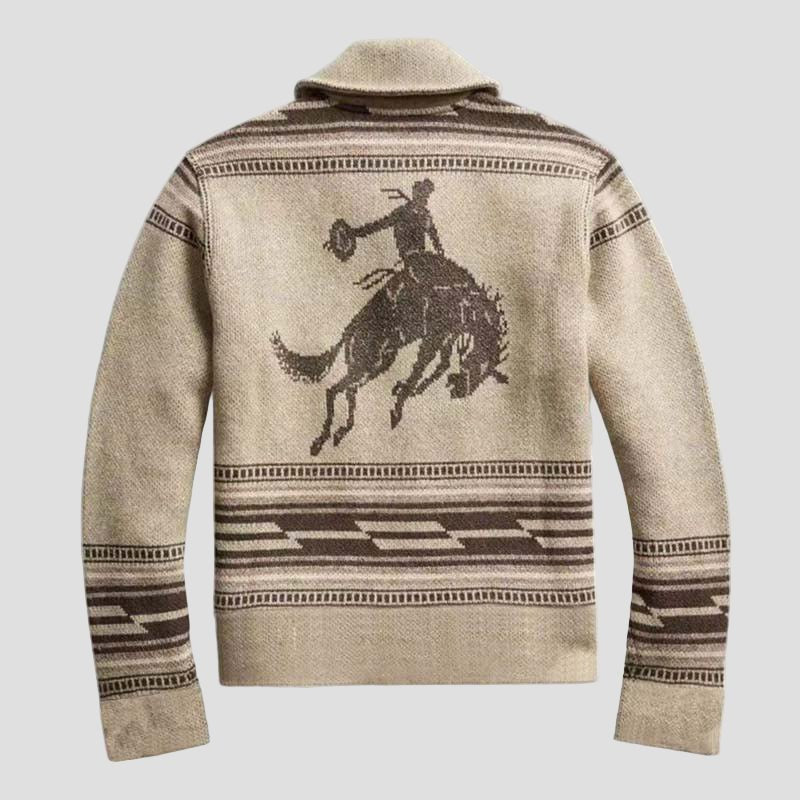 Vincent | Jacquard Lapel Knit Cardigan - Rob Stevenson