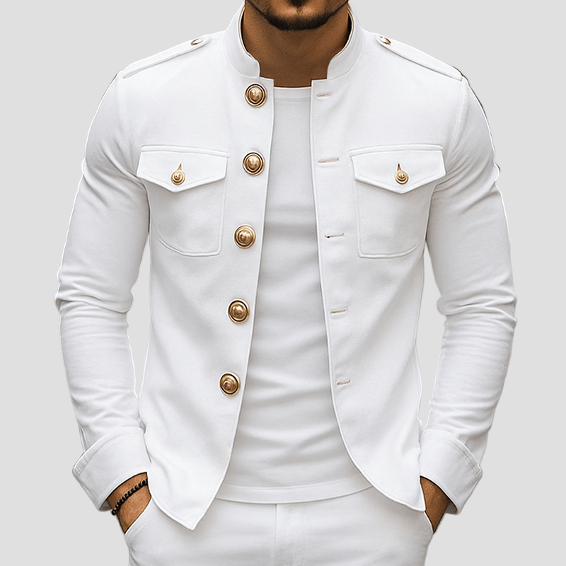 Colton | Vintage Casual Solid Stand Collar Button Jacket - Rob Stevenson