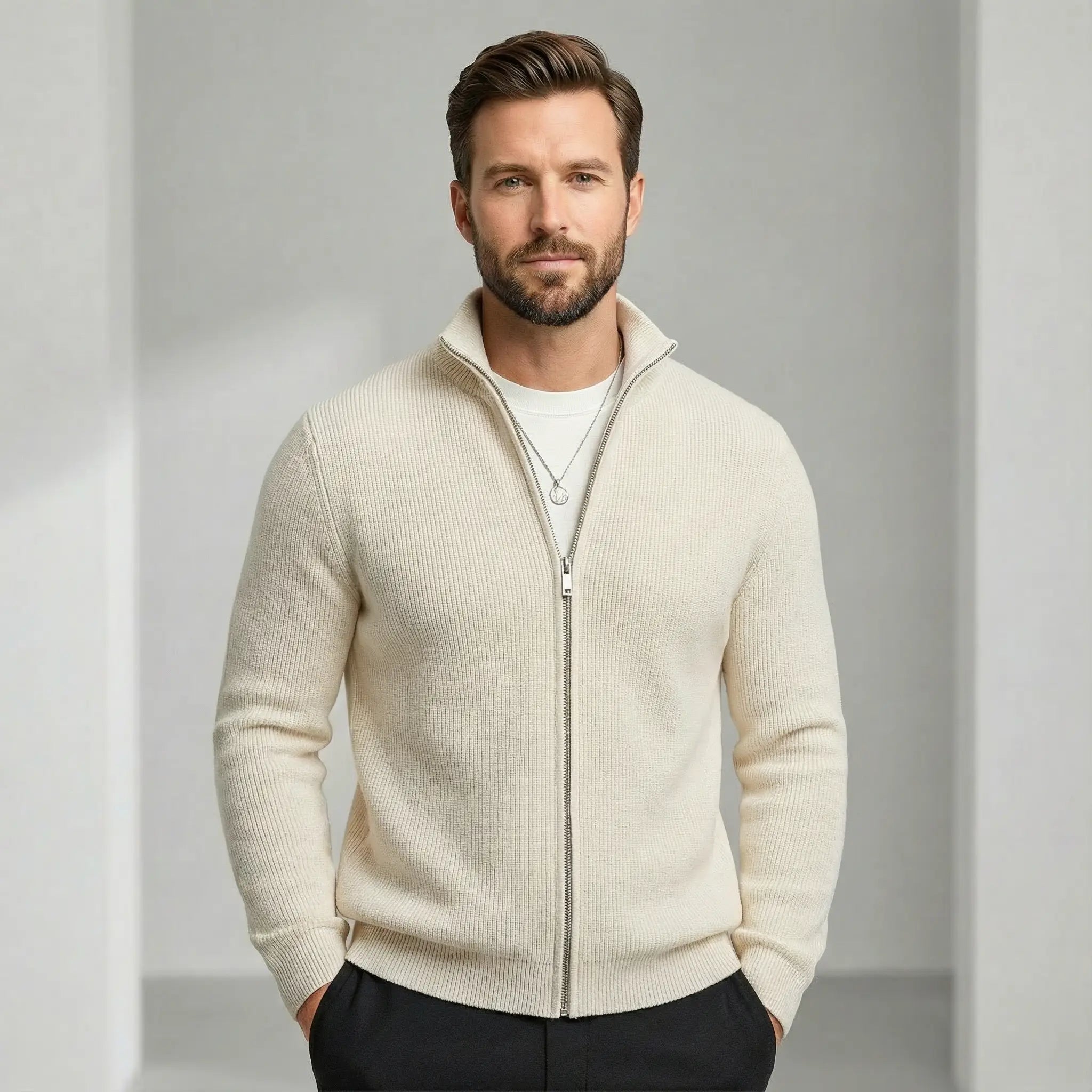 Mason | Cozy Knitted Zip Sweater - Rob Stevenson