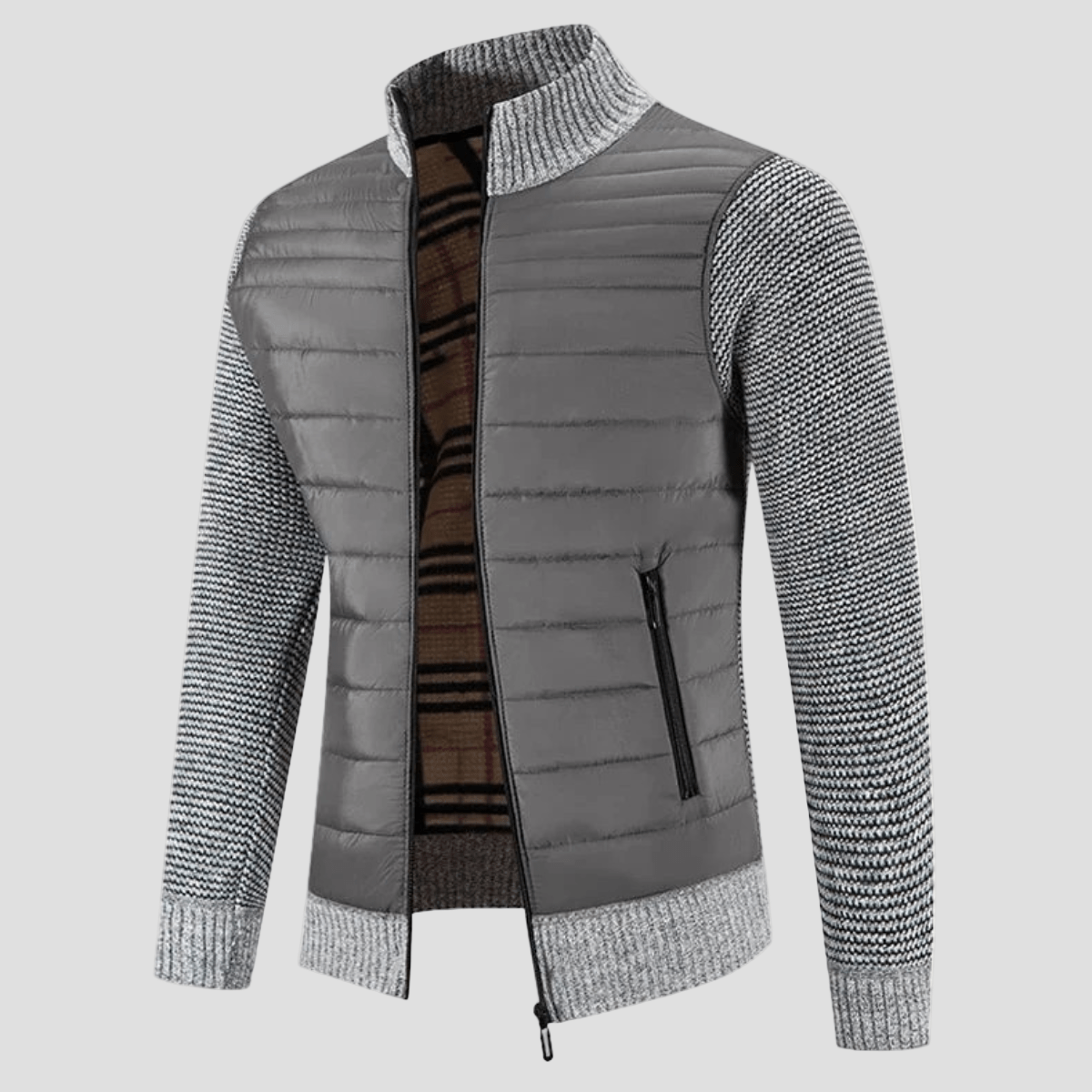 Bordeaux | Winter Bomber Jacket with Knit Sleeves - Rob Stevenson