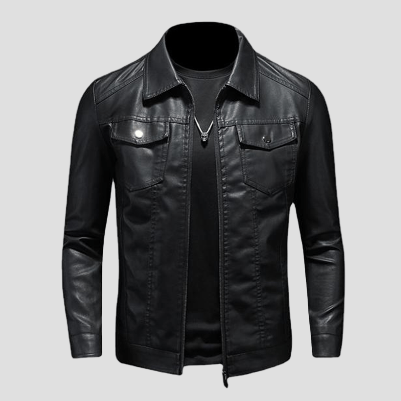 Dylan | Lapel Leather Biker Jacket - Rob Stevenson