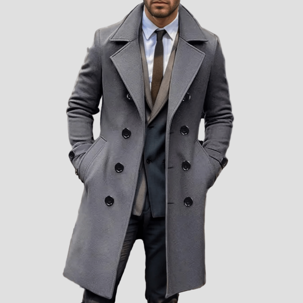 Prescott | Double Breasted Wool Blend Trench Coat - Rob Stevenson