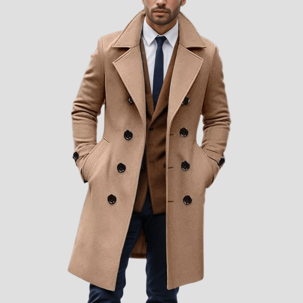 Prescott | Double Breasted Wool Blend Trench Coat - Rob Stevenson