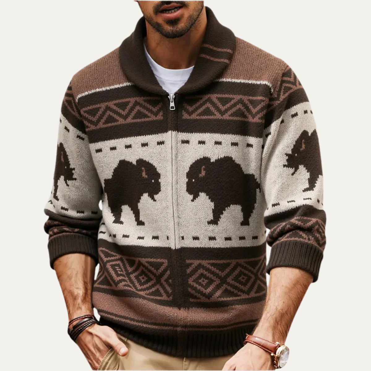 Carter | Buffalo Knit Cardigan