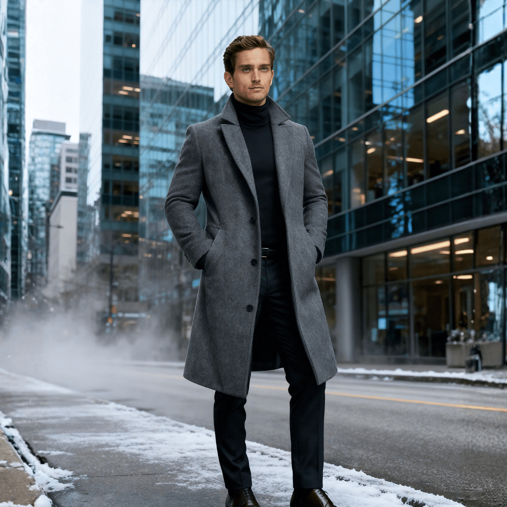 Caleb | Classic Lapel Overcoat in Long Fit - Rob Stevenson