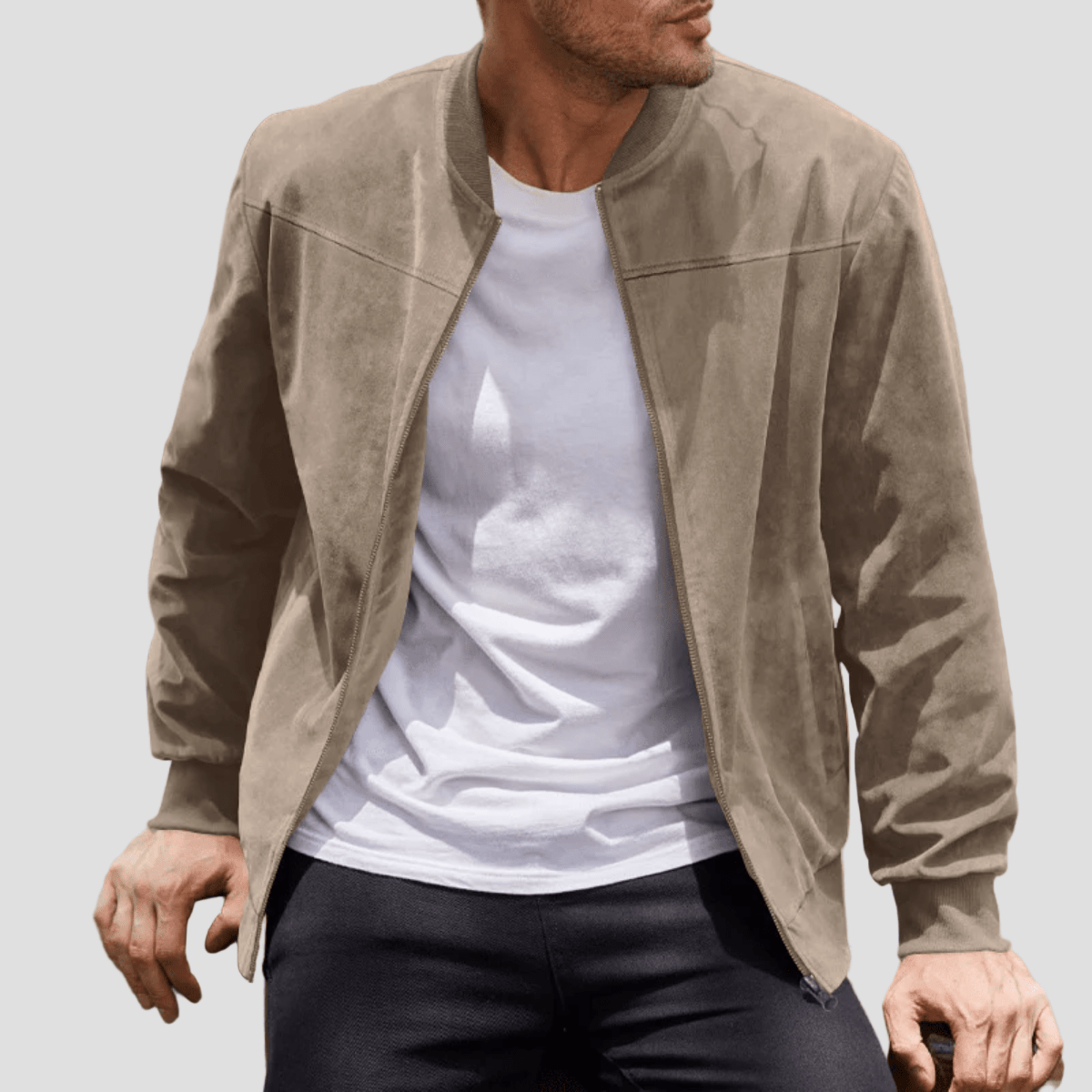 Soho | Casual Vintage Suede Bomber Jacket for Men - Rob Stevenson