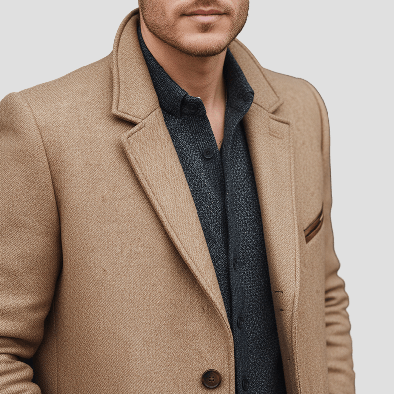 Aiden | Simple Wool Mid Coat - Rob Stevenson
