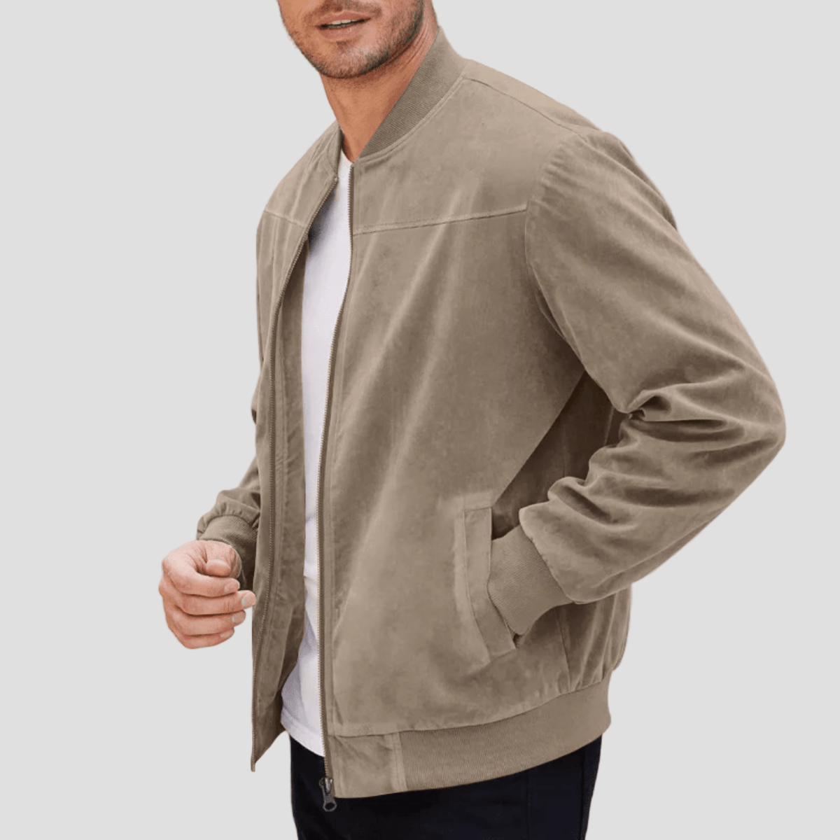 Soho | Casual Vintage Suede Bomber Jacket for Men - Rob Stevenson