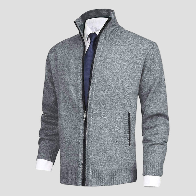 Owen | Solid Stand Collar Knit Cardigan - Rob Stevenson