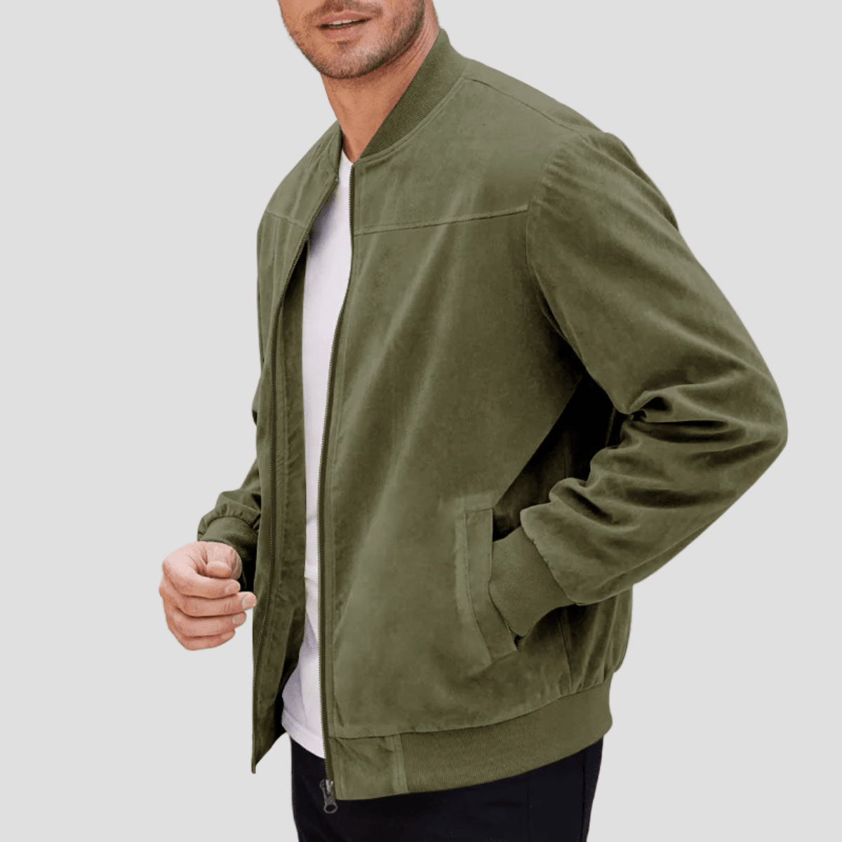 Soho | Casual Vintage Suede Bomber Jacket for Men - Rob Stevenson