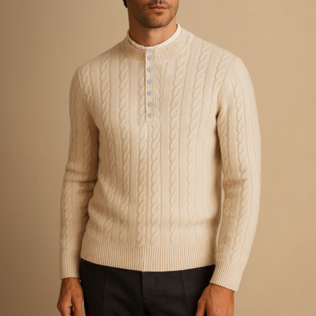 Theodore | Cable Knit Button Sweater