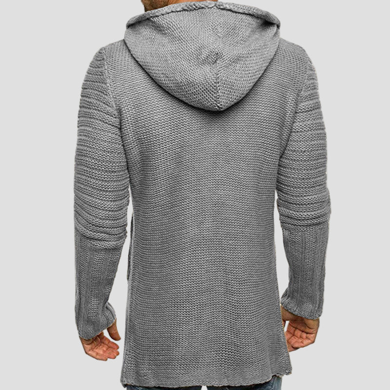 Elijah | Hooded Single-Breasted Knit Cardigan