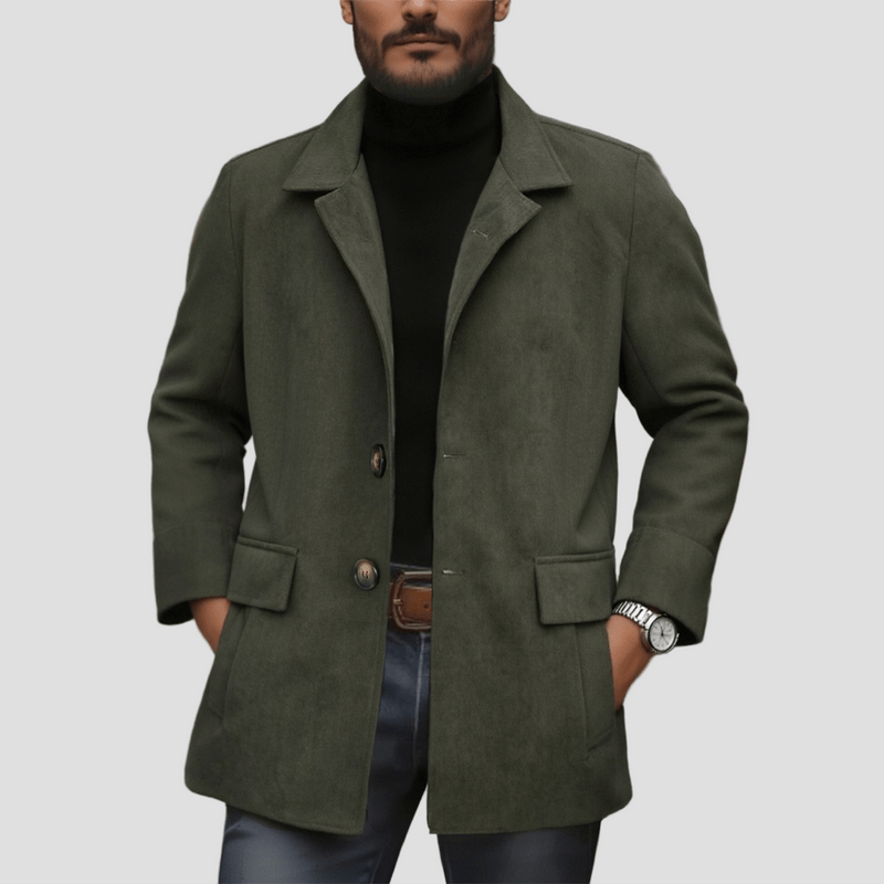 Caleb | Vintage Corduroy Stand Collar Single - Breasted Short Coat - Rob Stevenson