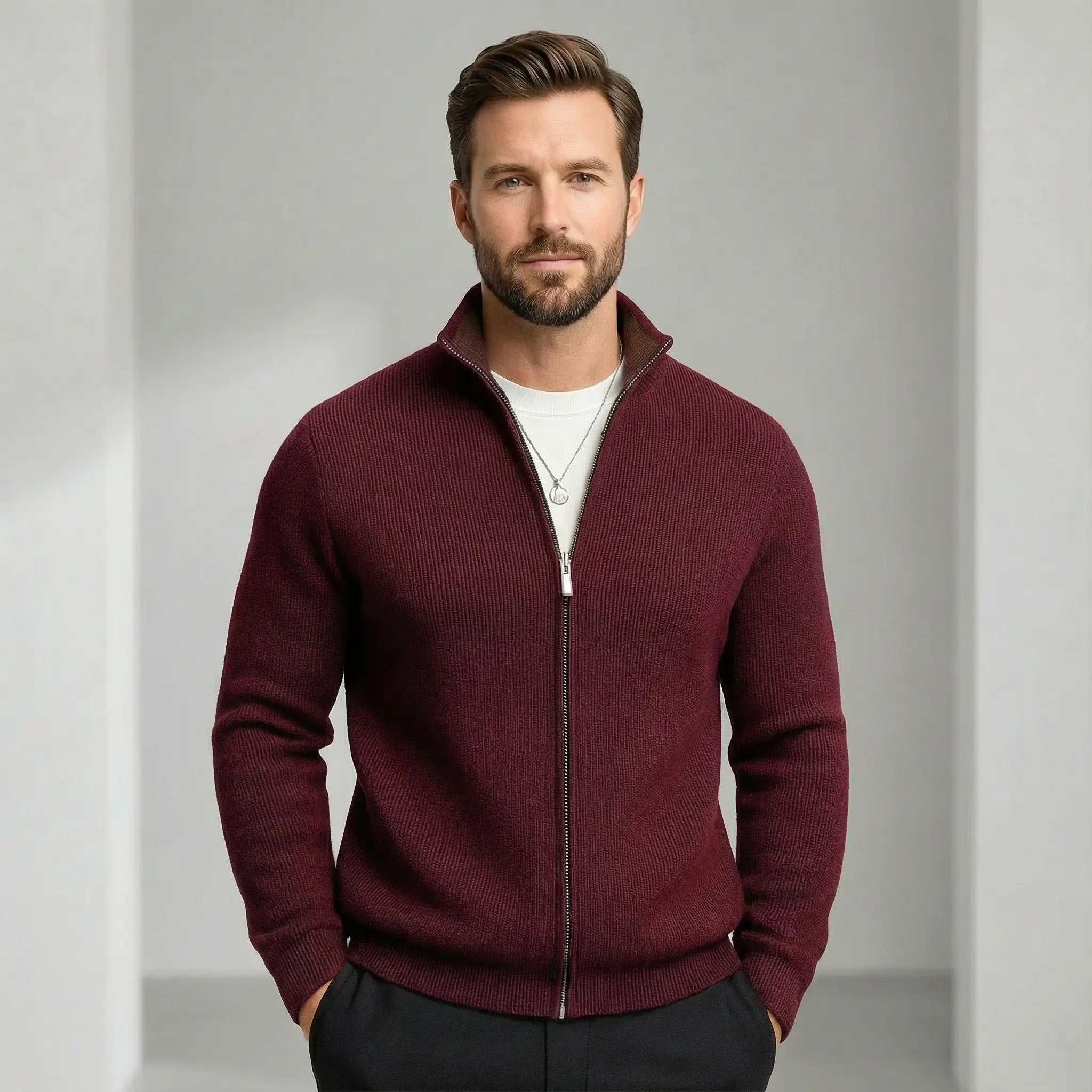 Mason | Cozy Knitted Zip Sweater - Rob Stevenson