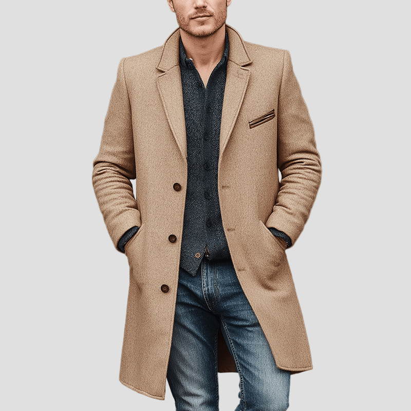 Aiden | Simple Wool Mid Coat - Rob Stevenson