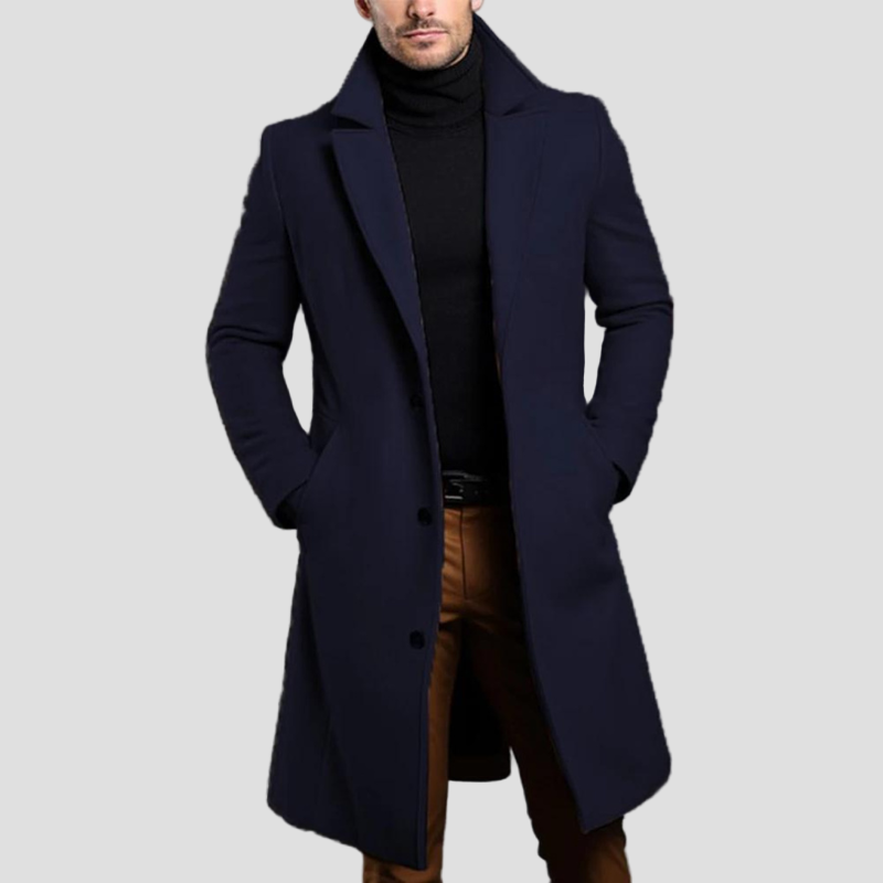 Caleb | Classic Lapel Overcoat in Long Fit