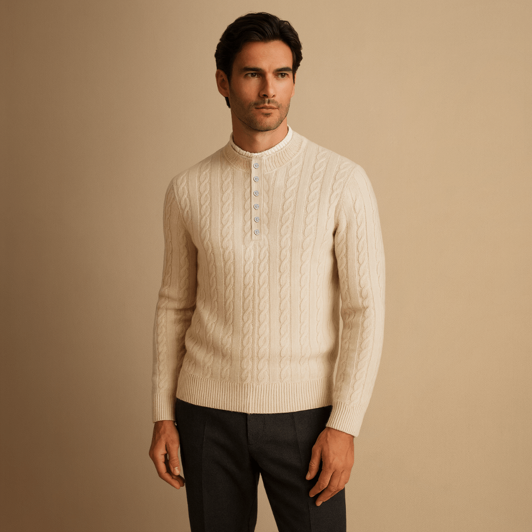 Theodore | Cable Knit Button Sweater - Rob Stevenson