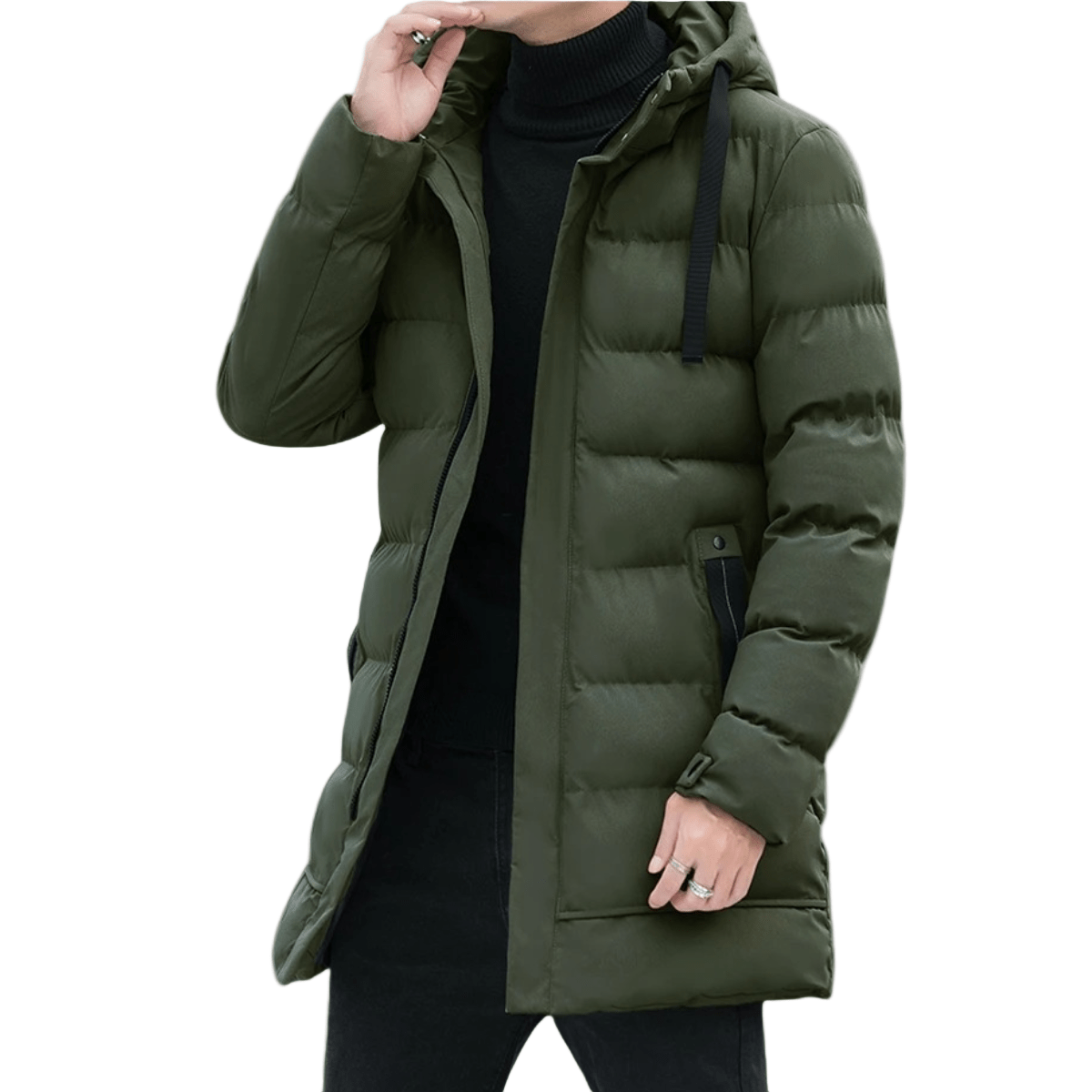 Bexley | Stylish Longline Black Puffer Coat for Men - Rob Stevenson