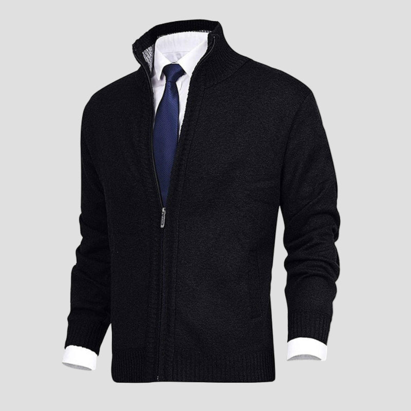 Owen | Solid Stand Collar Knit Cardigan - Rob Stevenson