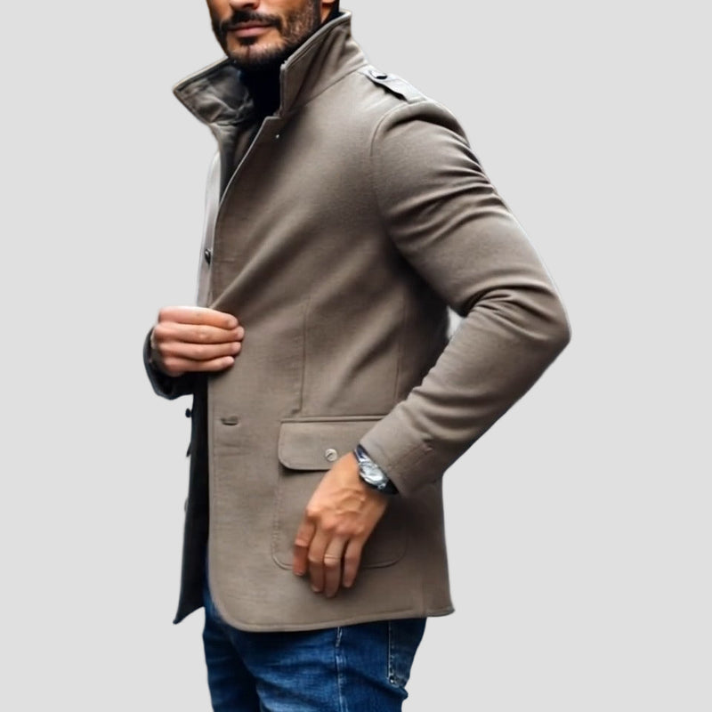 Eli | Casual Wool Blend Lapel Single-Breasted Short Coat