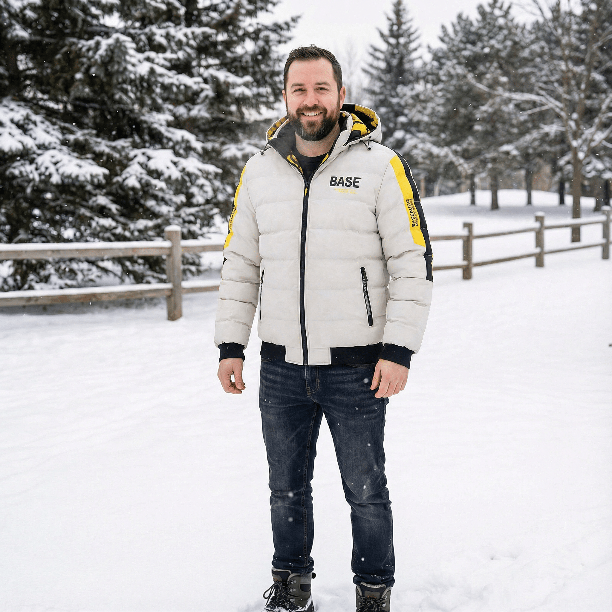 Calvin | Quilted Ribbed Hem Hooded Winter Jacket - Rob Stevenson