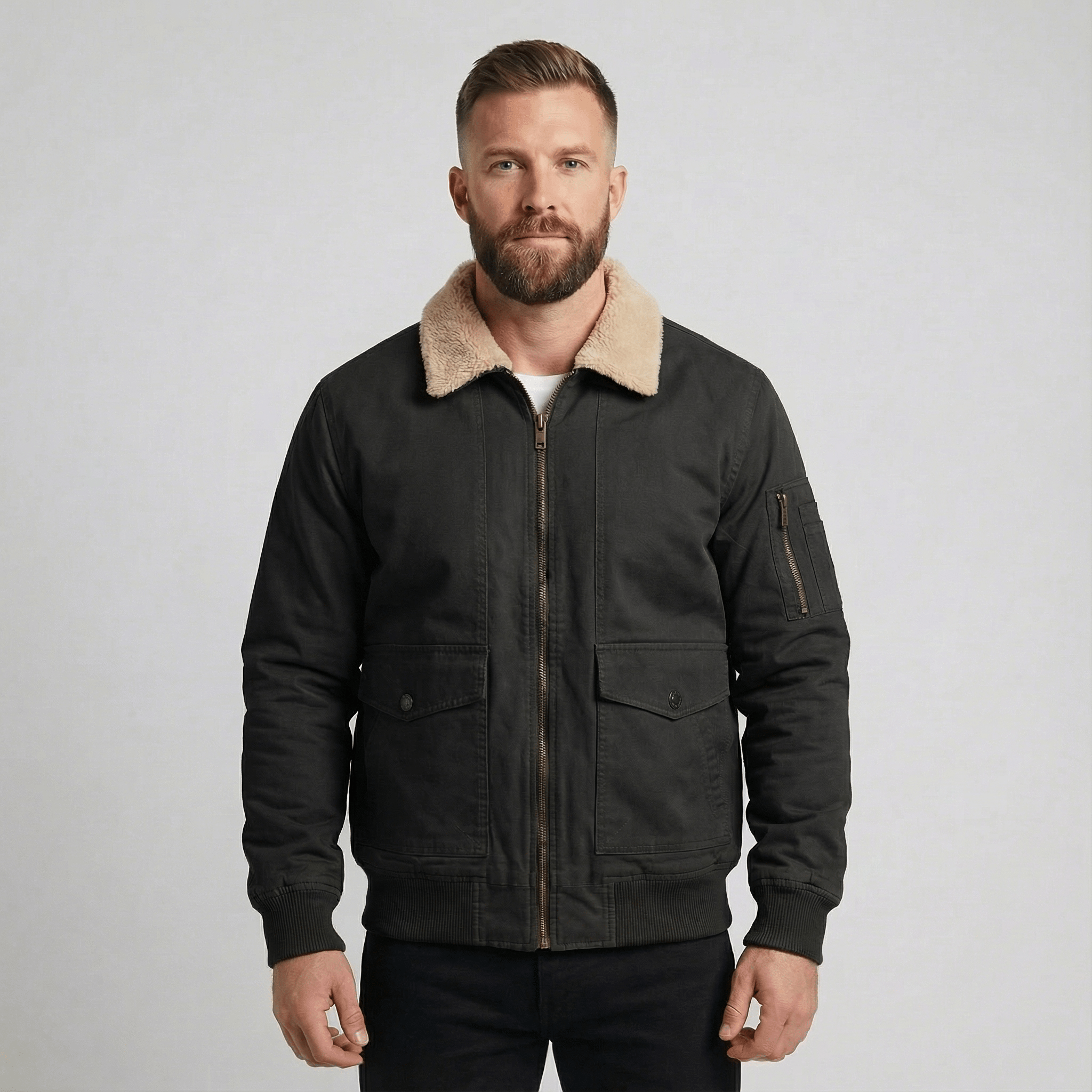 Langley | Fleece Lined Bomber Jacket for Men - Rob Stevenson