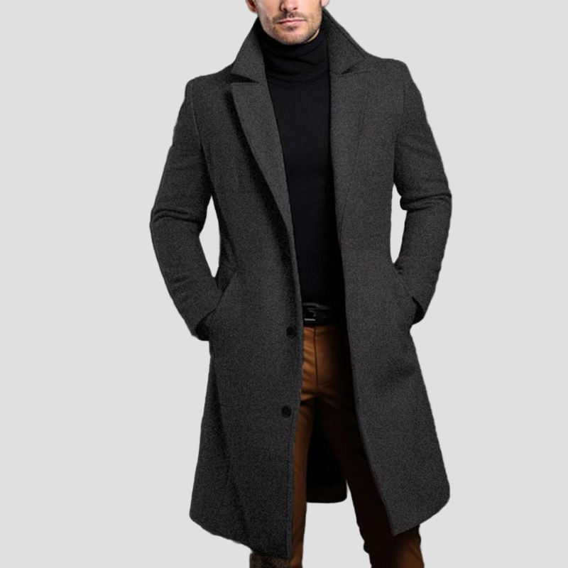 Caleb | Classic Lapel Overcoat in Long Fit