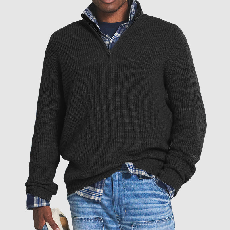 Reuben | Business-Casual Cashmere Sweater with Zipper