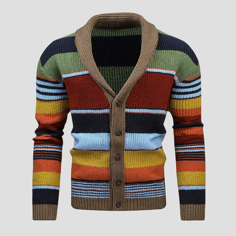 Nathan | Colorblock Sweater Knit Cardigan