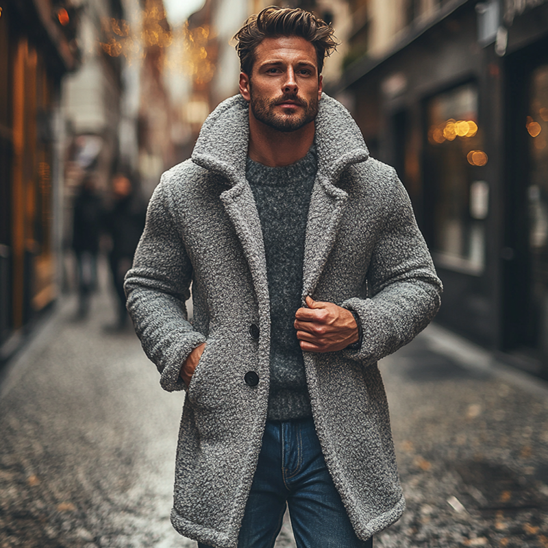Nathan | Polar Fleece Lapel Coat