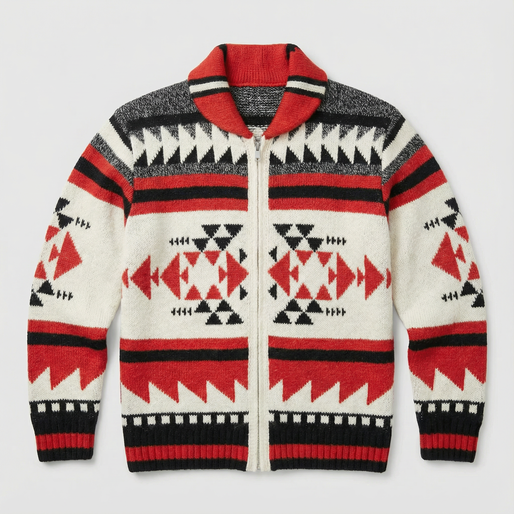 Dominic | Geometric Zip Knit Cardigan