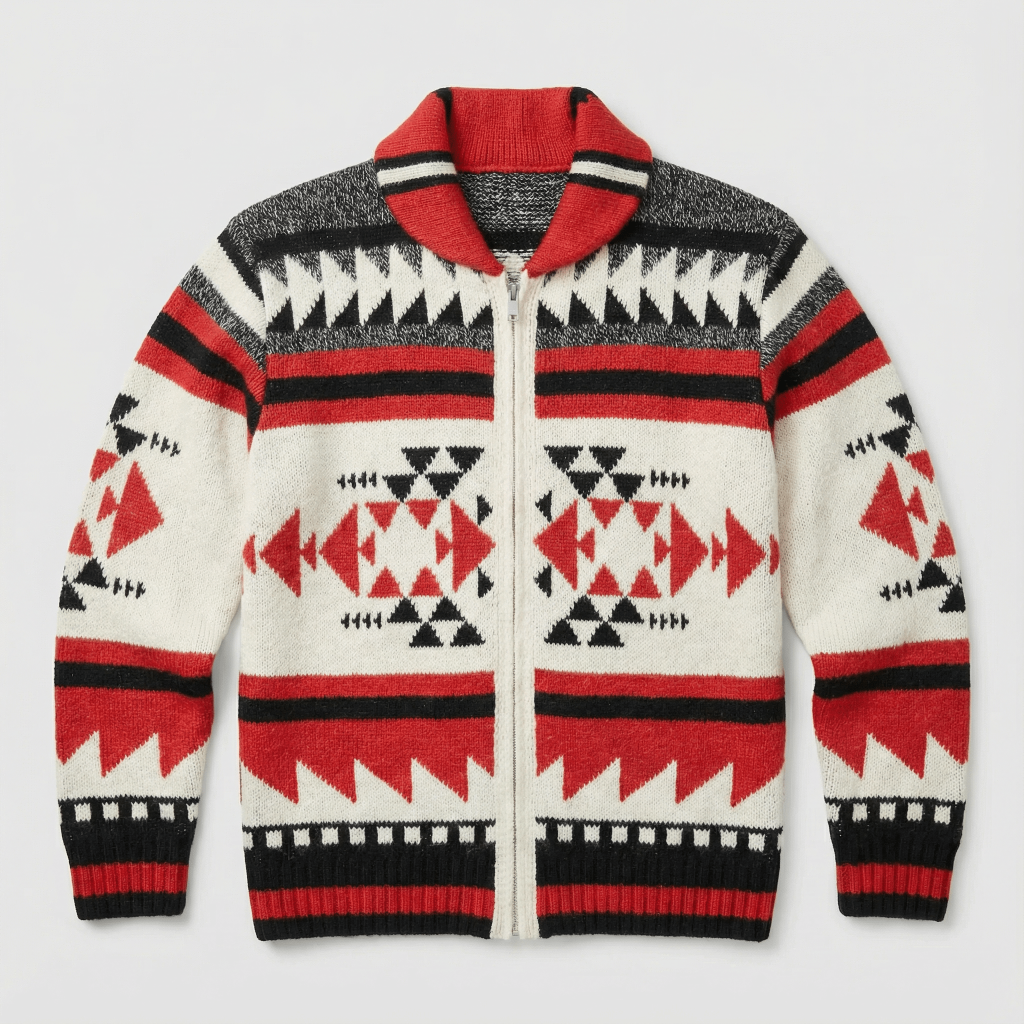 Dominic | Geometric Zip Knit Cardigan - Rob Stevenson