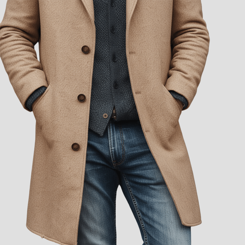Aiden | Simple Wool Mid Coat - Rob Stevenson