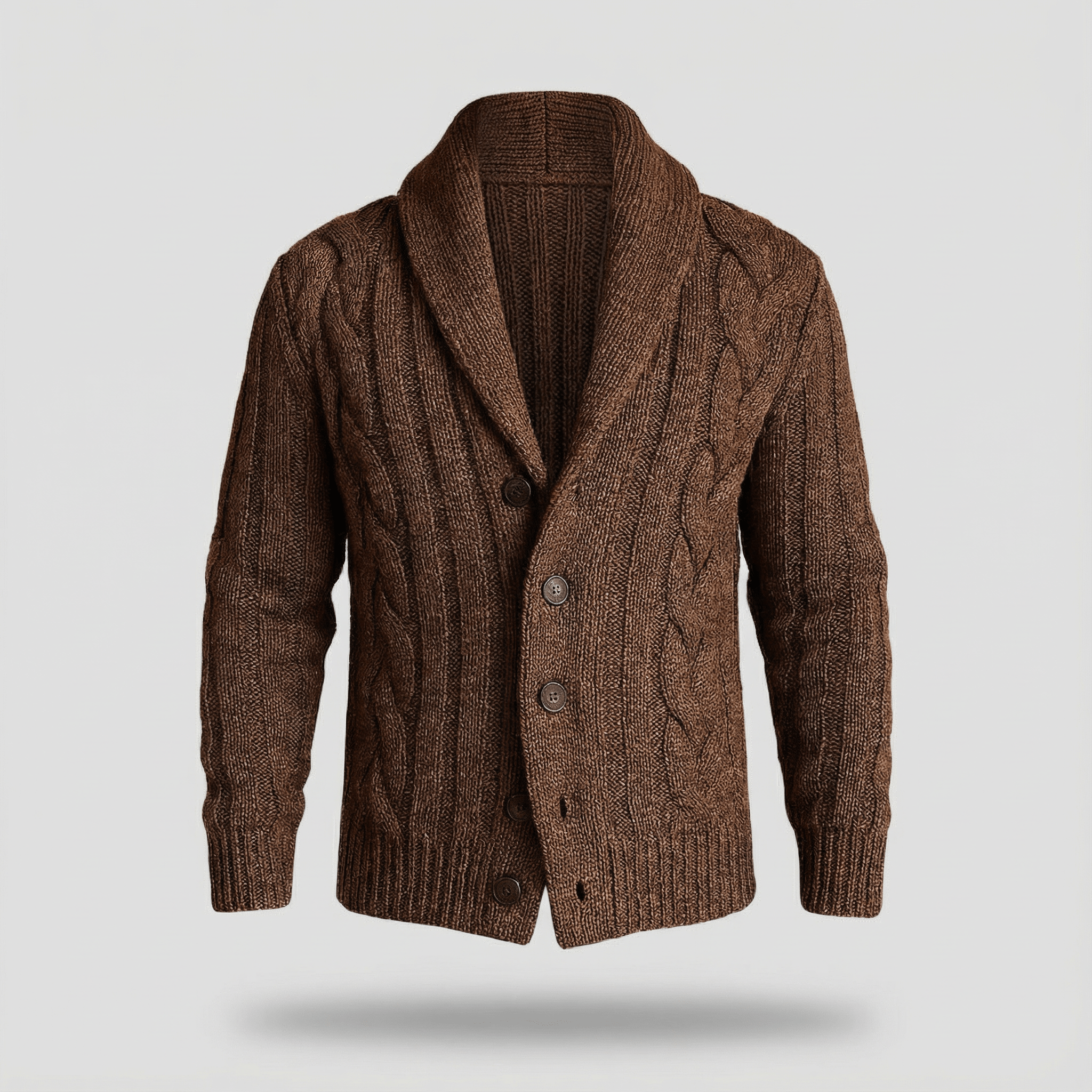 Carson | Cable Knit Shawl Cardigan Sweater - Rob Stevenson