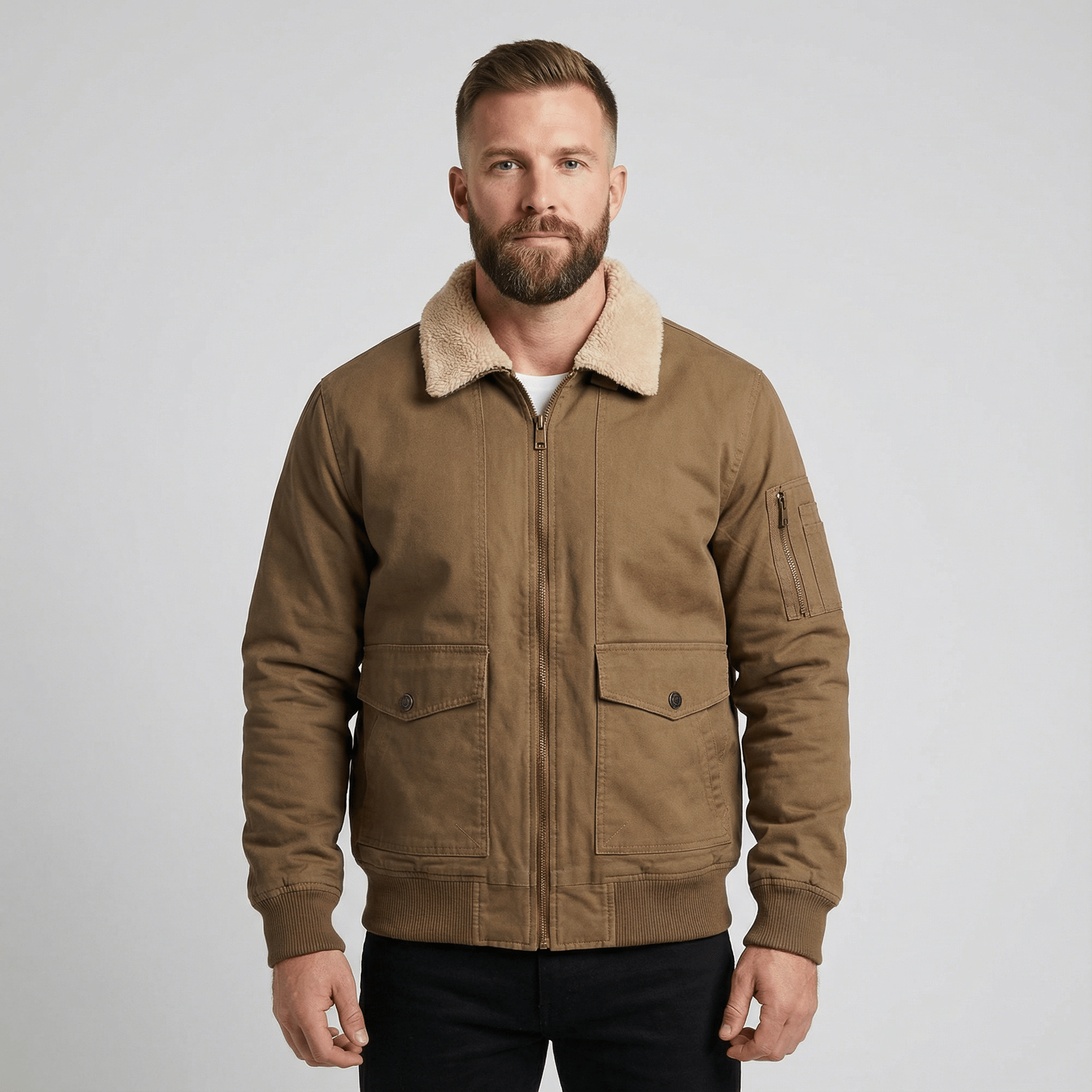 Langley | Fleece Lined Bomber Jacket for Men - Rob Stevenson