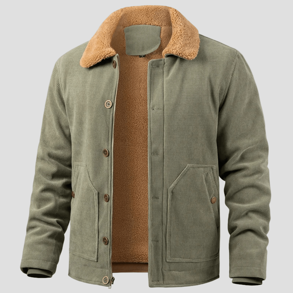 Aventino | Corduroy Sherpa Button Up Winter Jacket - Rob Stevenson