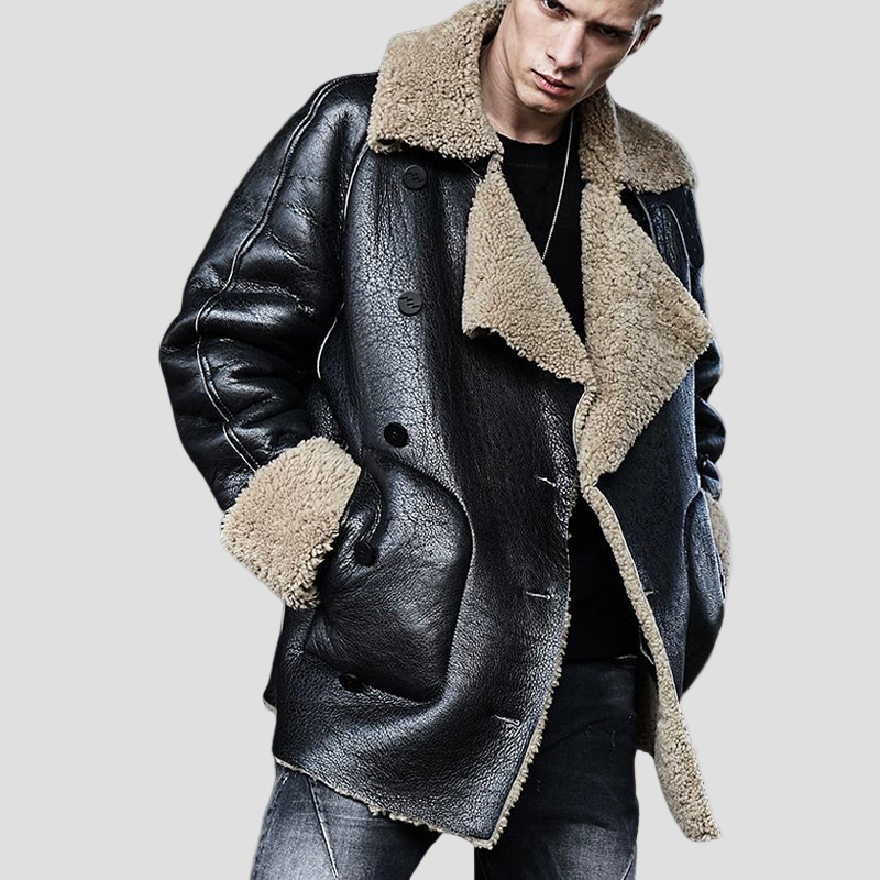 Noah | Textured Leather Short Coat