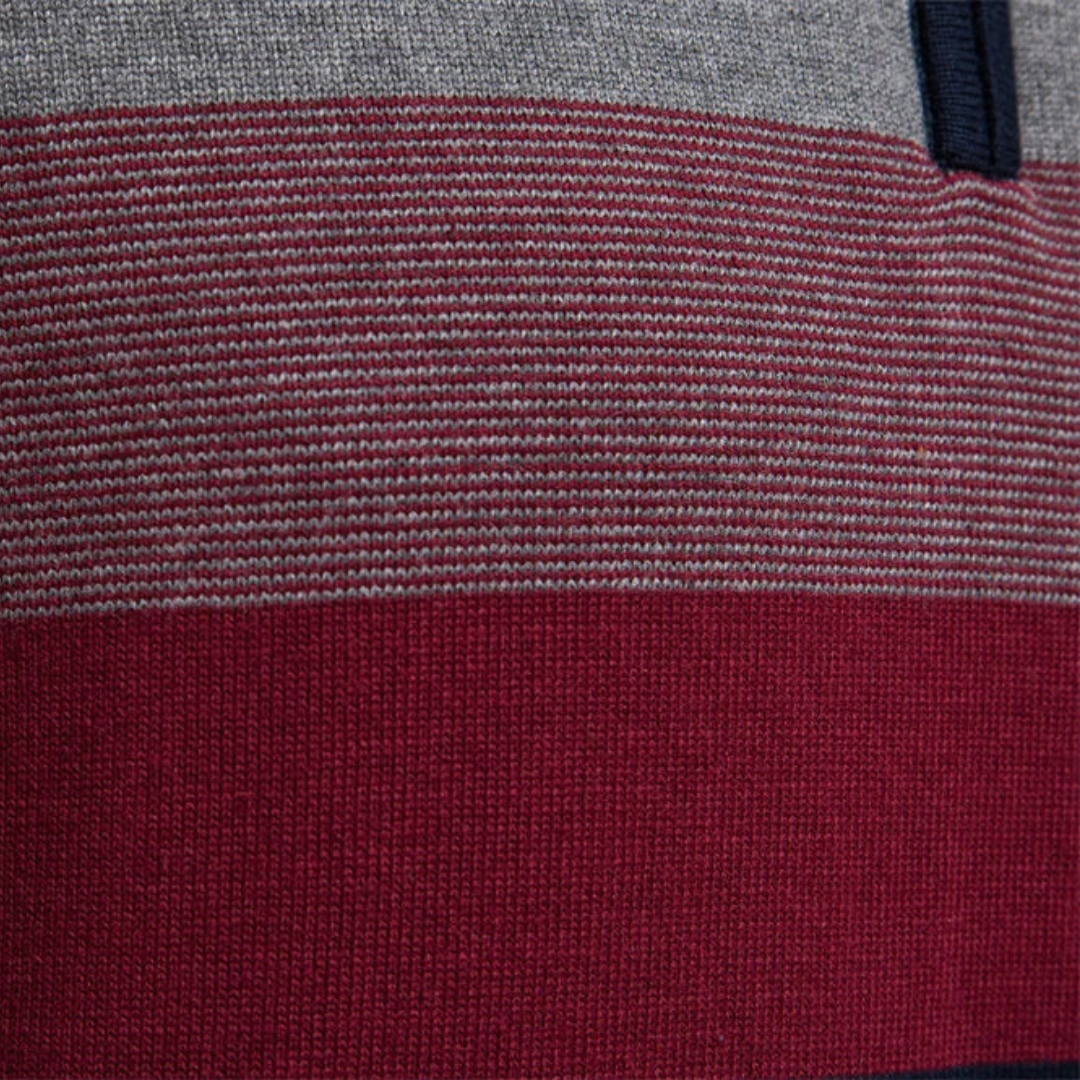 Maxwell | Striped Quarter Zip Jumper
