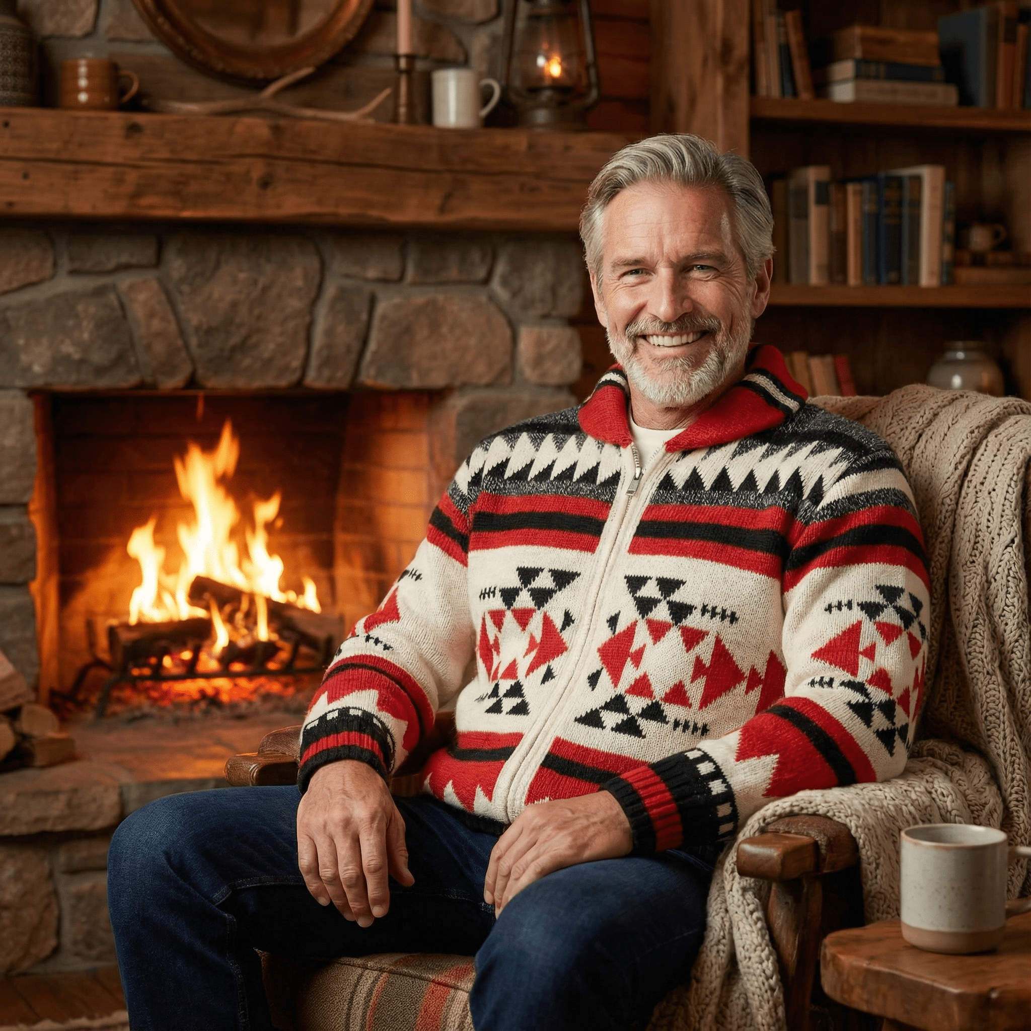 Dominic | Geometric Zip Knit Cardigan - Rob Stevenson