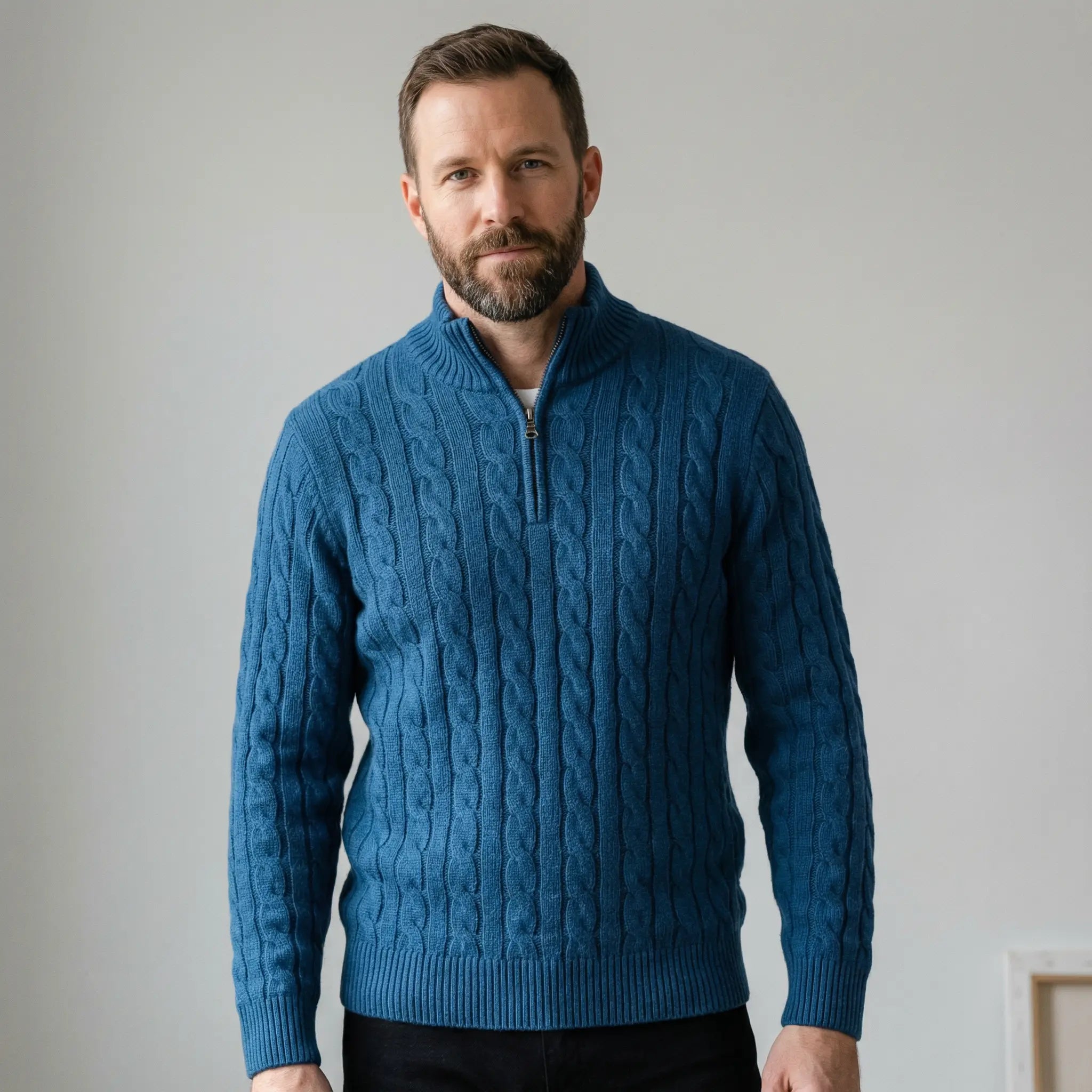 Leo | Men’s Half - Zip Cotton Sweater - Rob Stevenson