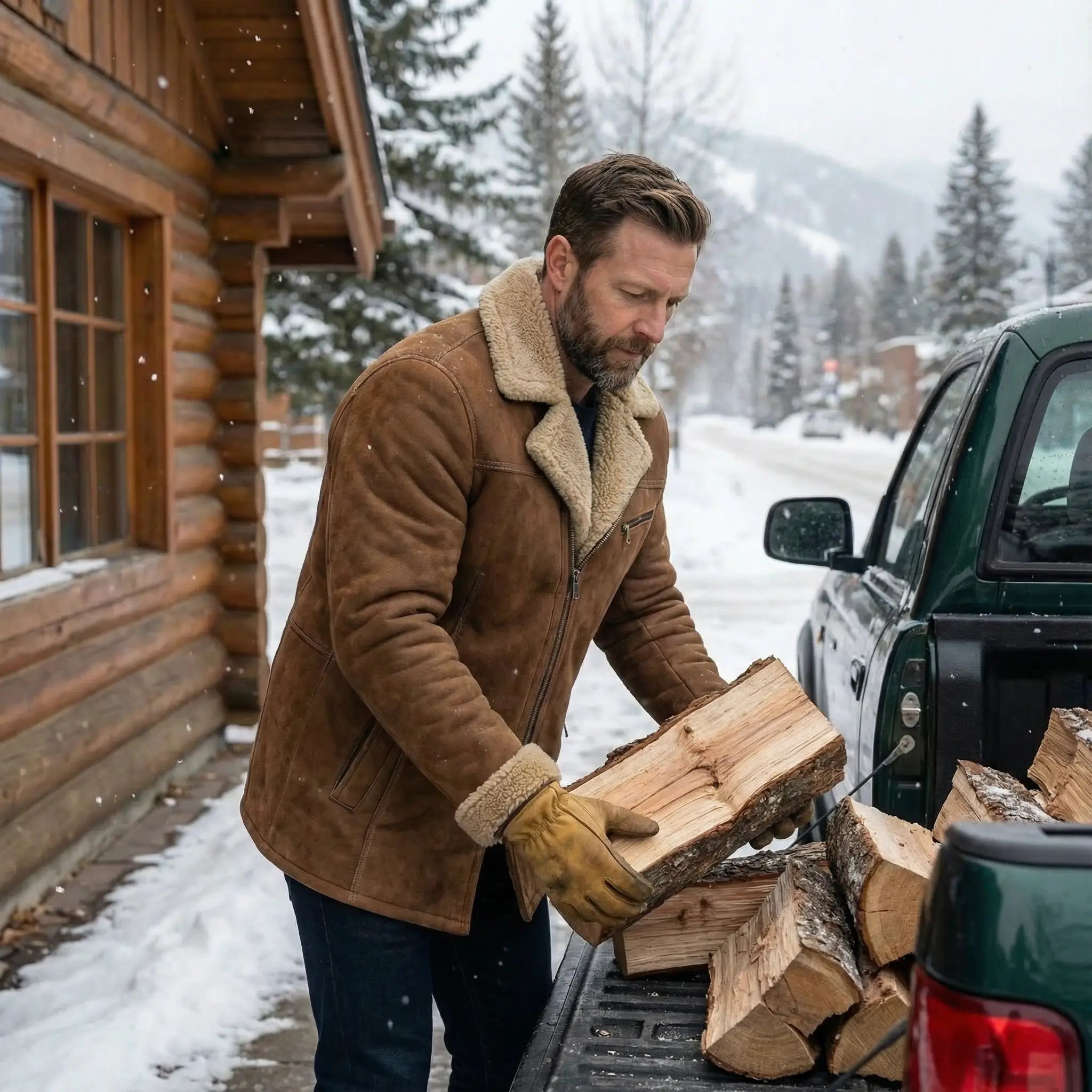 Beau | Fleece Suede Lapel Suede Single - Breasted Multi - Pocket Coat - Rob Stevenson