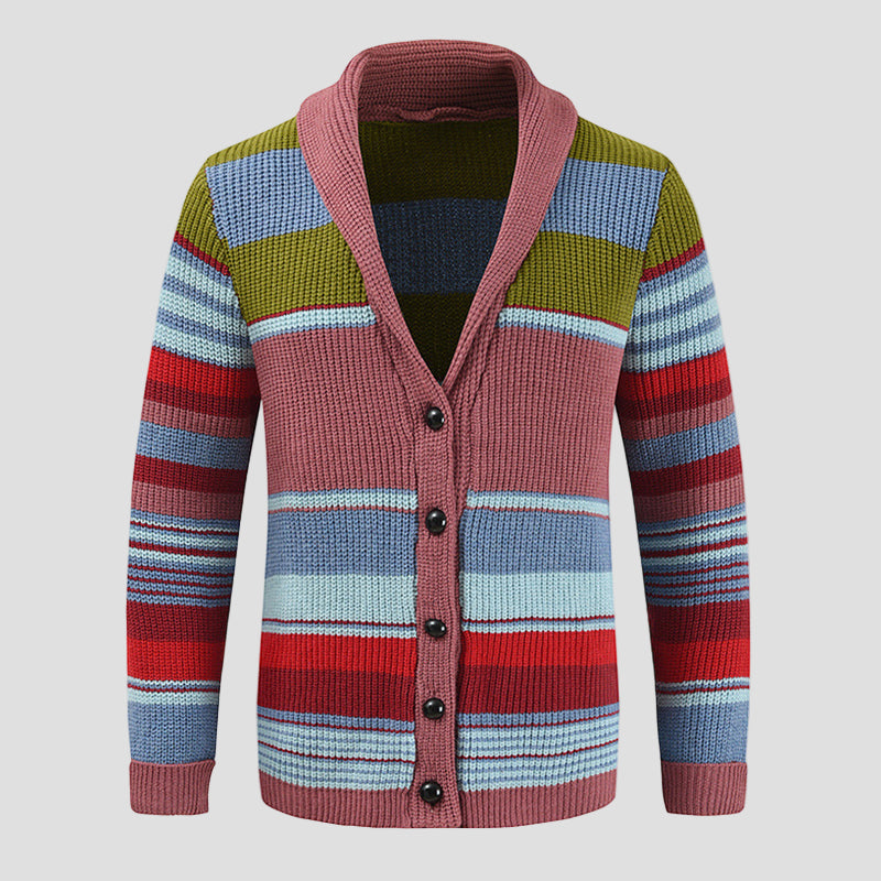 Nathan | Colorblock Sweater Knit Cardigan
