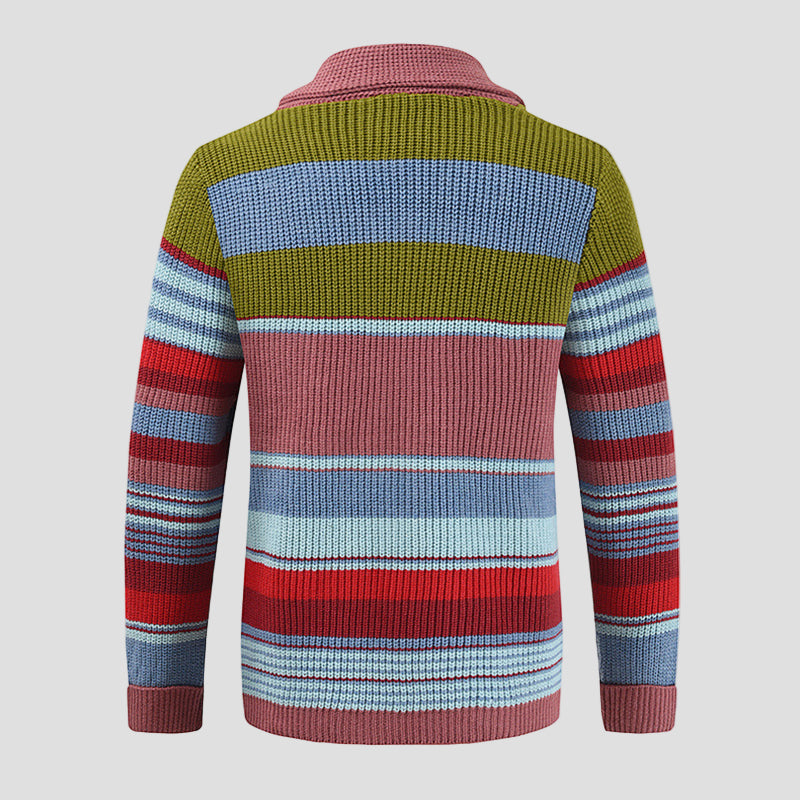 Nathan | Colorblock Sweater Knit Cardigan