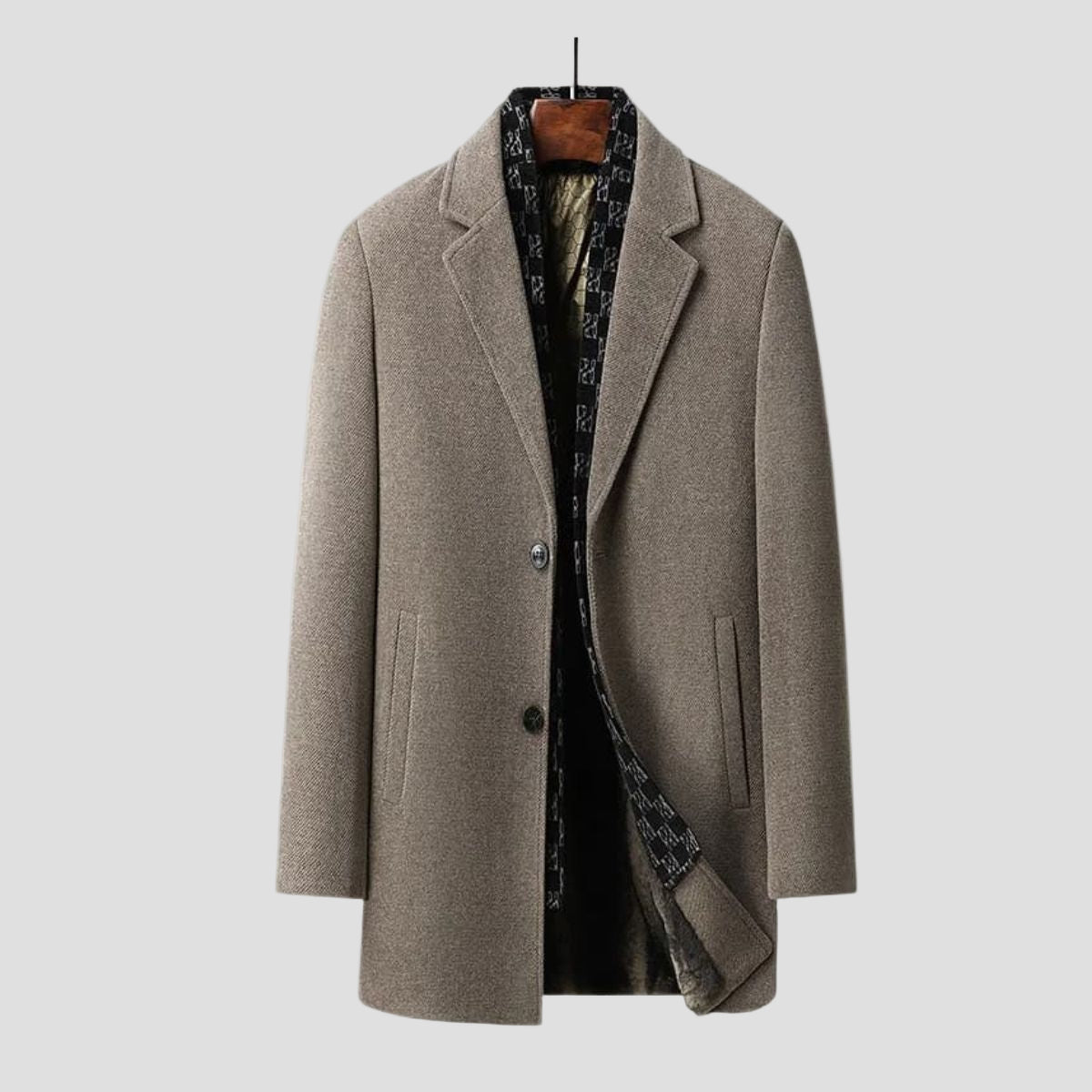 Ortigia | Wool Blend Business Long Coat for Men - Rob Stevenson